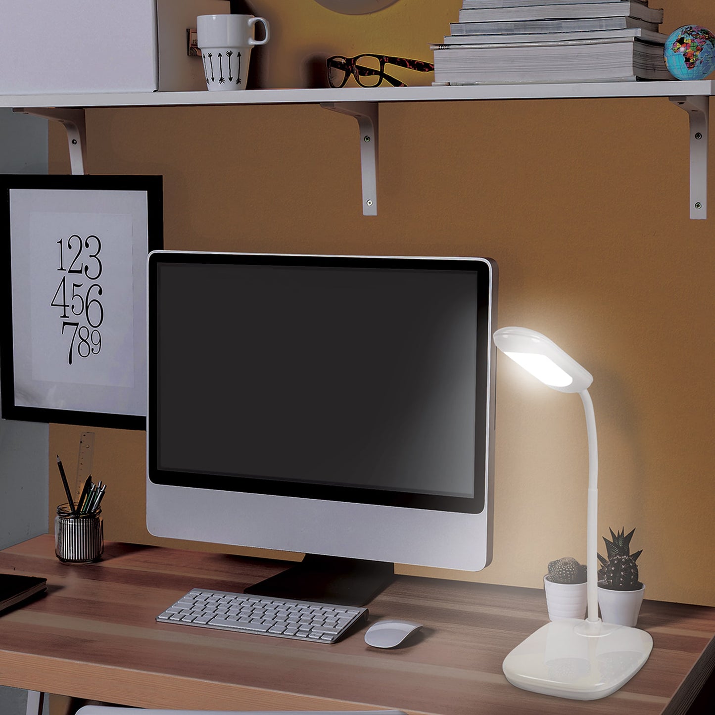 Lámpara LED de 5 W con cuello flexible para escritorio