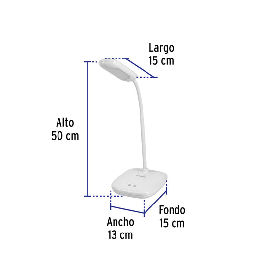 Lámpara LED de 5 W con cuello flexible para escritorio
