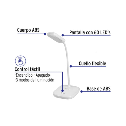 Lámpara LED de 5 W con cuello flexible para escritorio