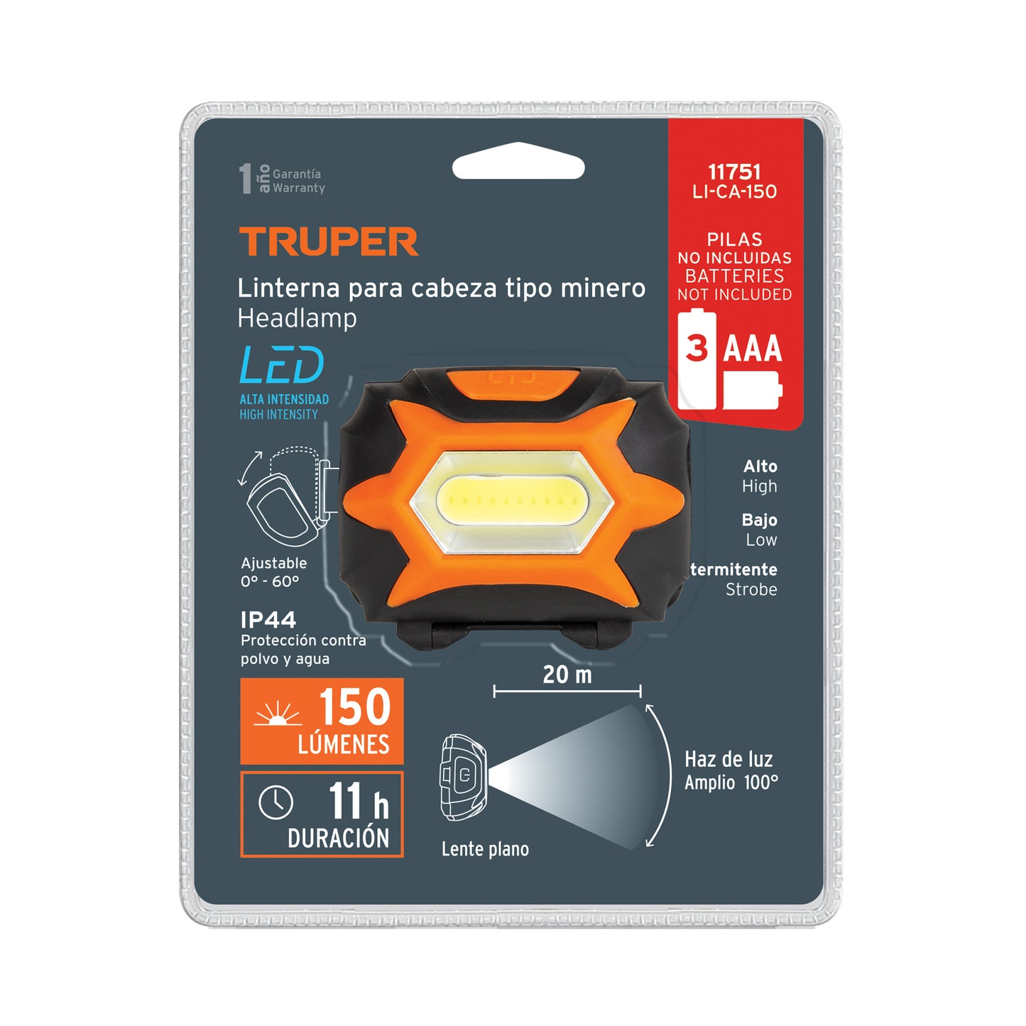 Linterna de minero LED 150 lm