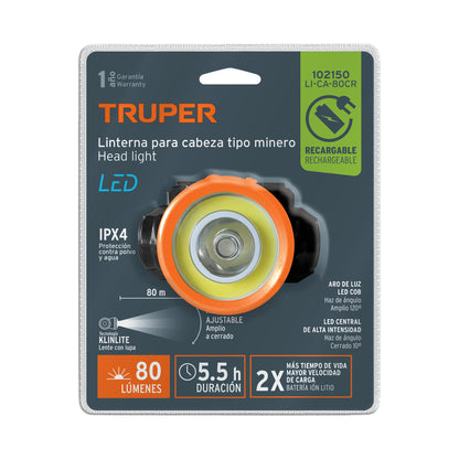 Linterna de minero LED 210 lm recargable