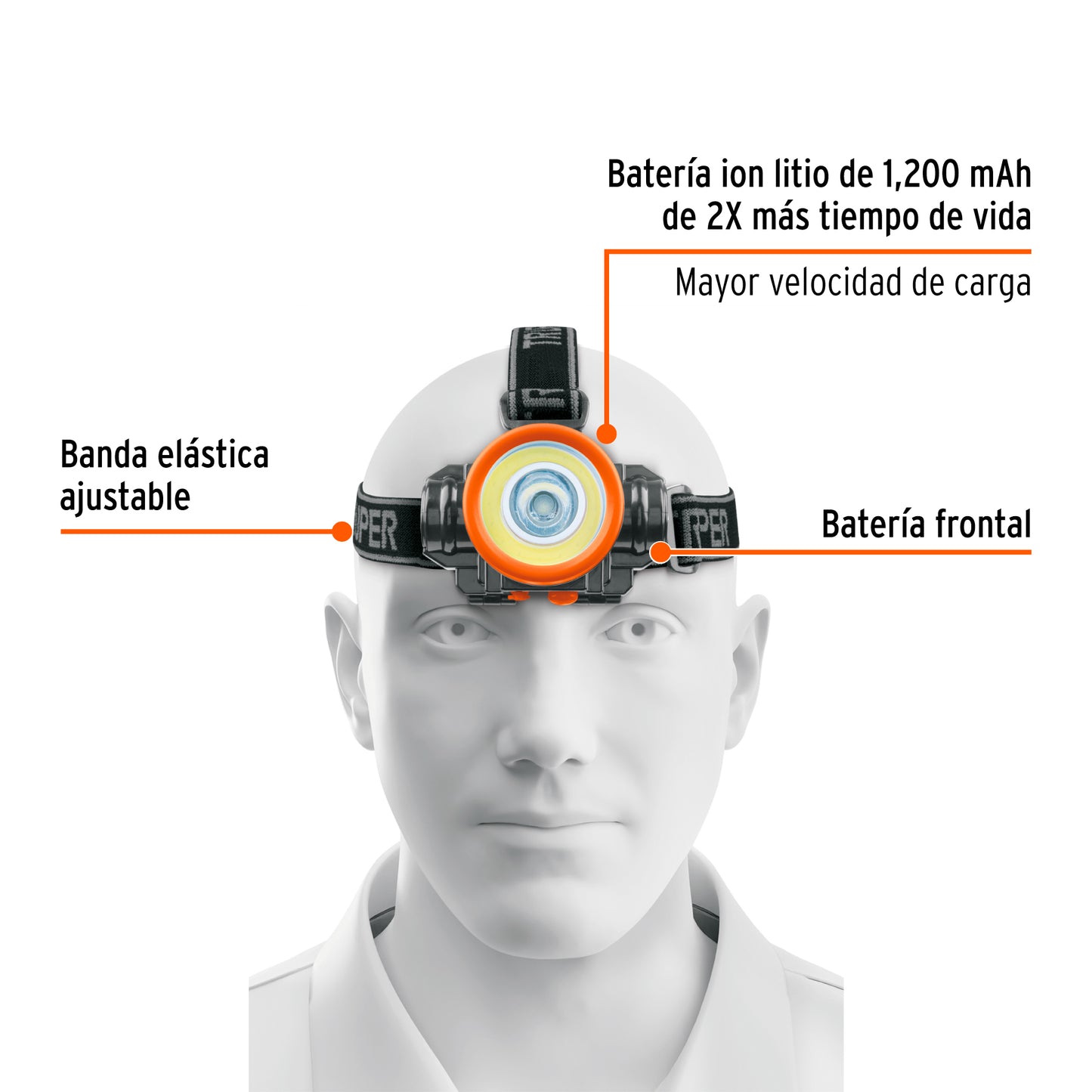 Linterna de minero LED 210 lm recargable