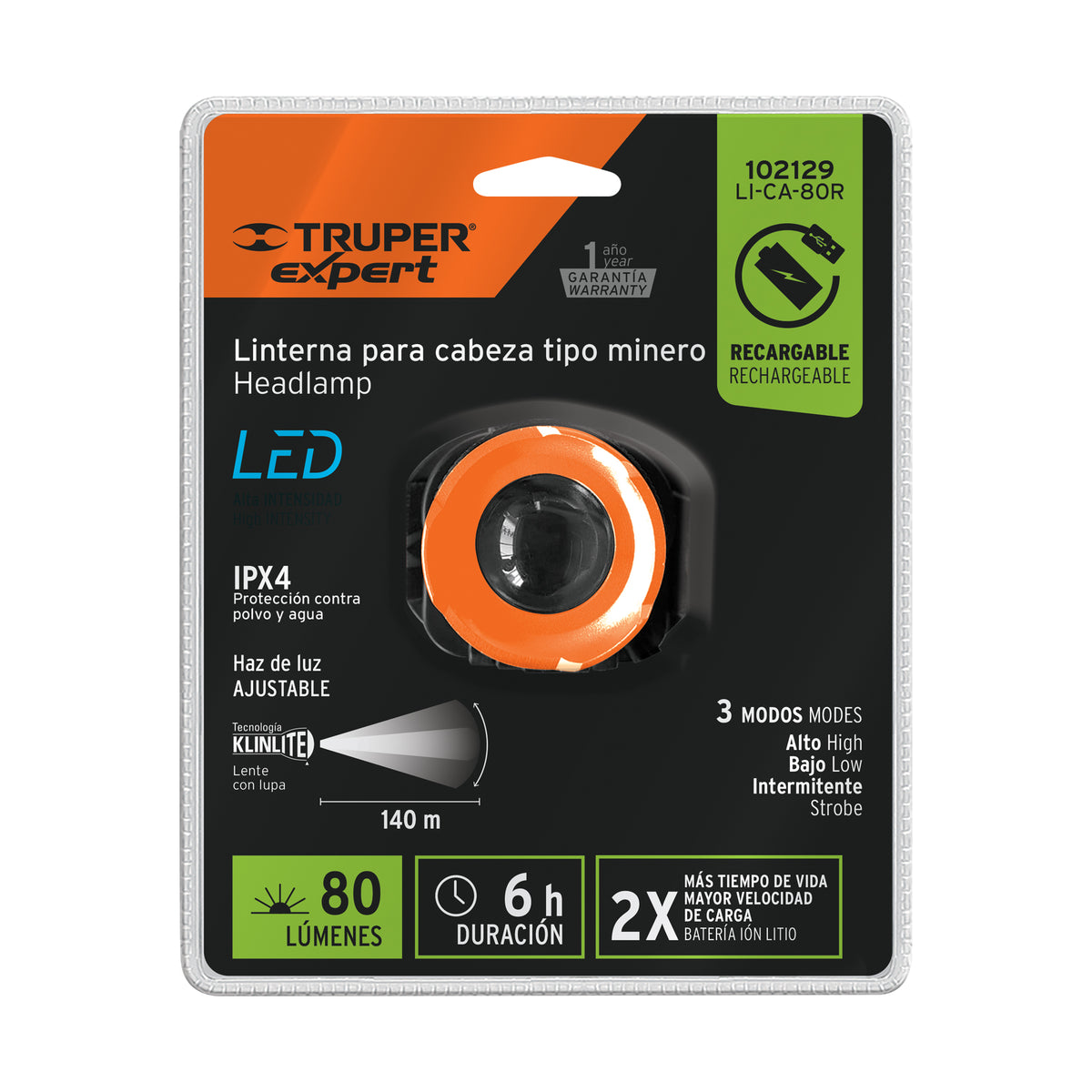 Linterna de minero LED 80 lm