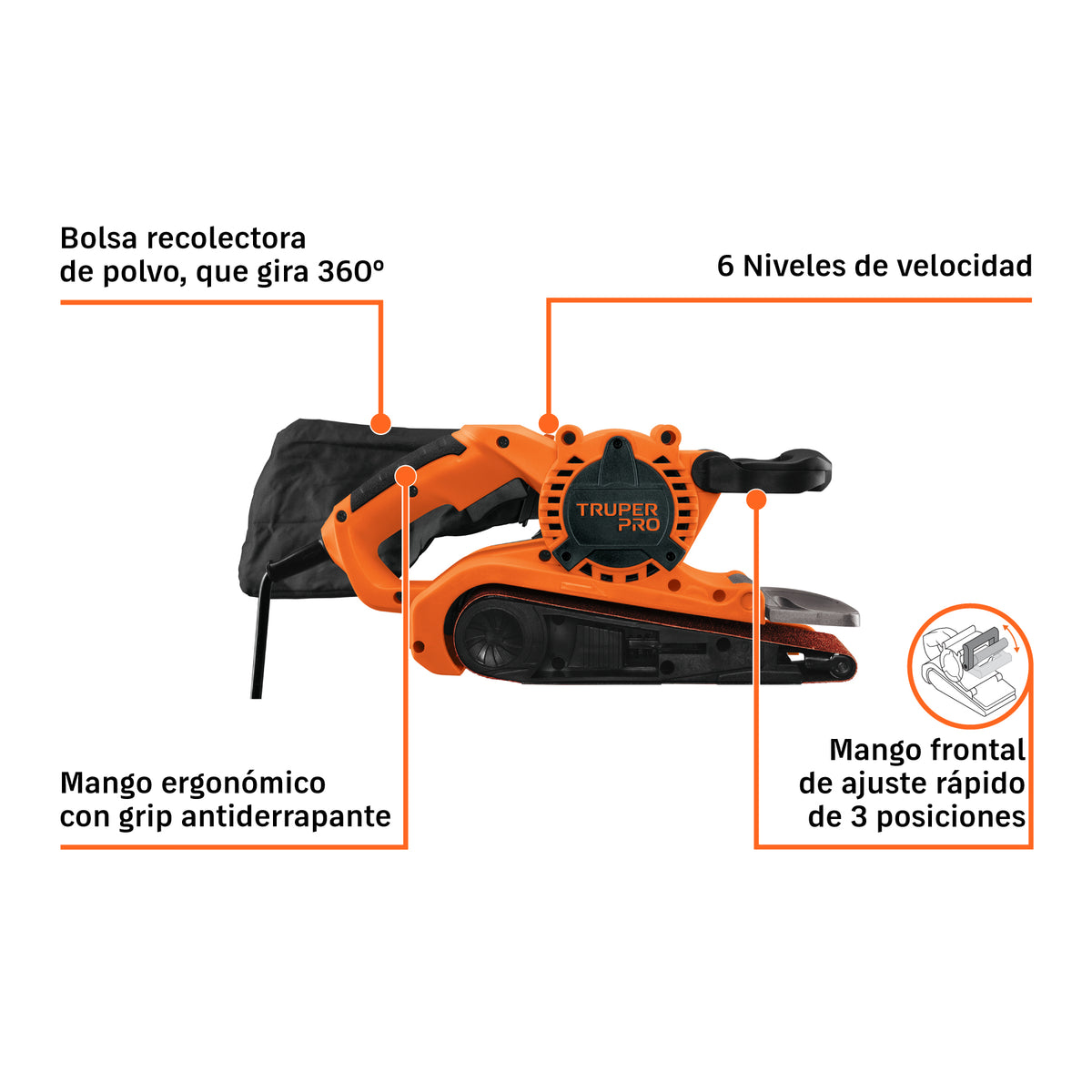 Lijadora de banda 3 x 21 pulg 1010W - SKU 13448