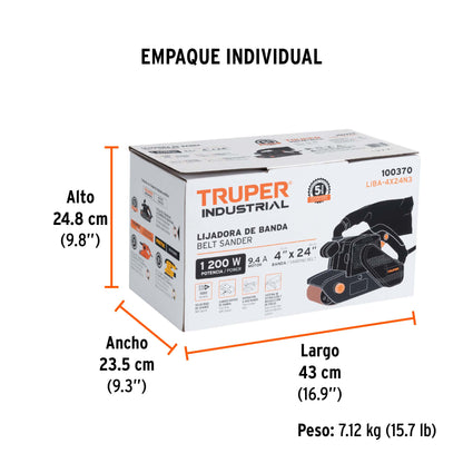 Lijadora de banda 4 x 24 pulg 1200W - SKU 100370