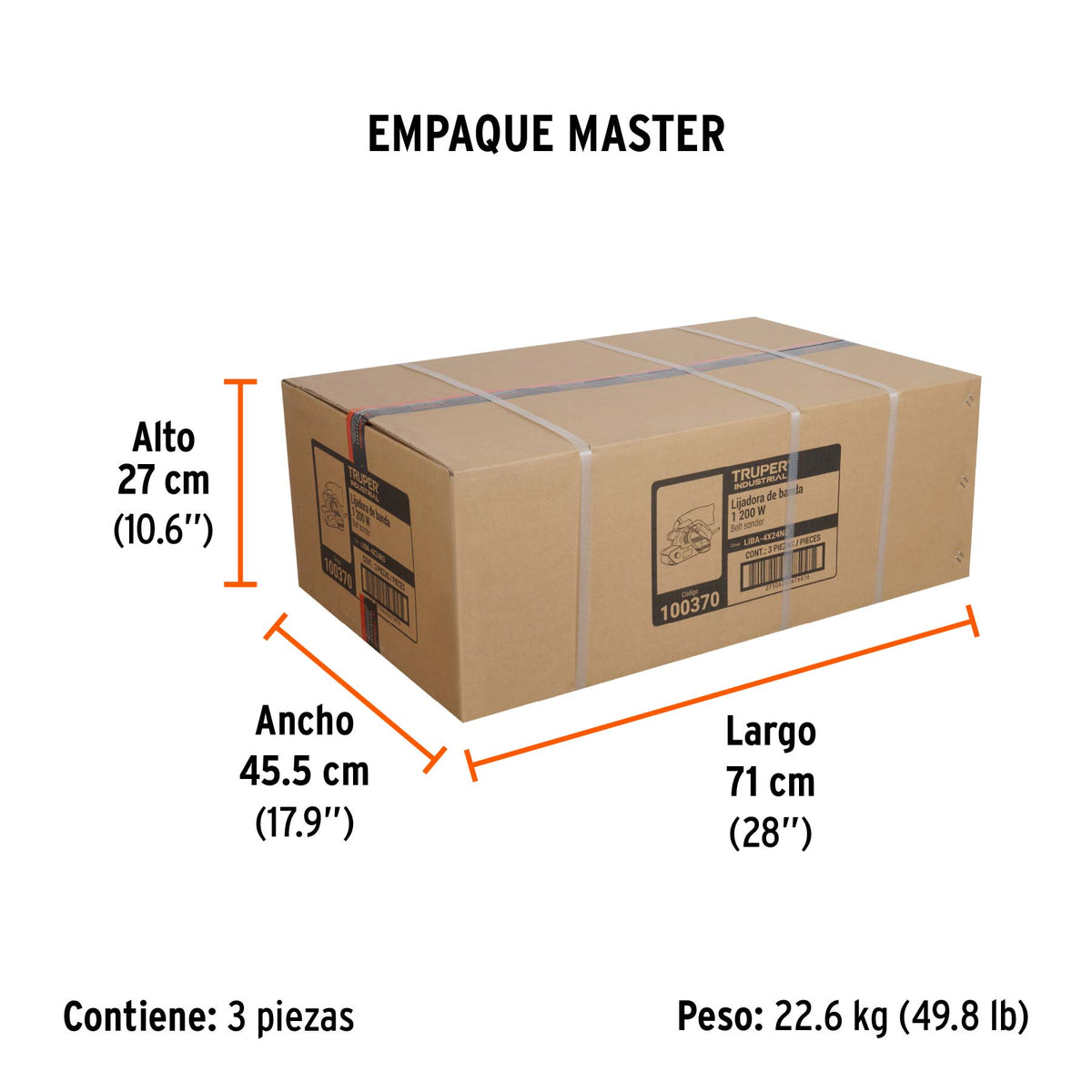 Lijadora de banda 4 x 24 pulg 1200W - SKU 100370