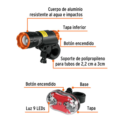 Juego de linternas LED para bicicleta