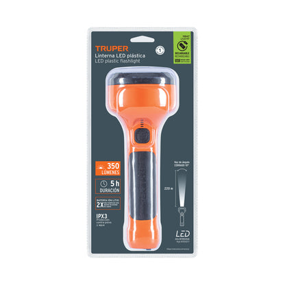 Linterna plástica LED 350 lm recargable