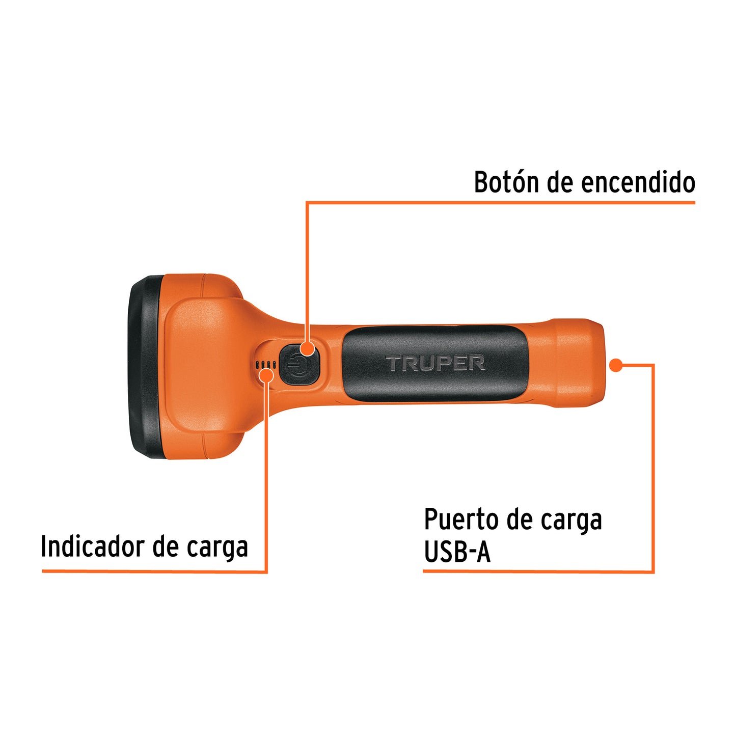 Linterna plástica LED 350 lm recargable