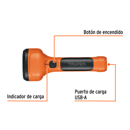 Linterna plástica LED 350 lm recargable