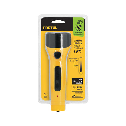 Linterna plástica LED 70 lm recargable