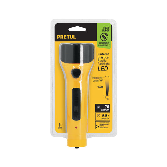 Linterna plástica LED 70 lm recargable