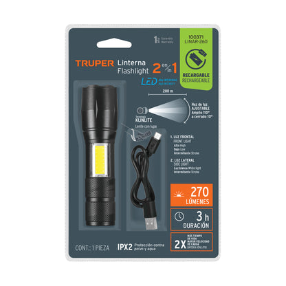 Linterna de 1 LED 270 lm con luz de emergencia, recargable · vista 6