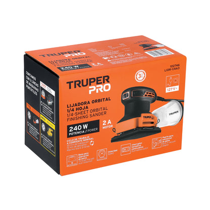 Lijadora orbital 1/4 hoja, 240W, TRUPER PRO · vista 4