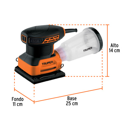Lijadora orbital 1/4 hoja, 240W, TRUPER PRO · vista 3