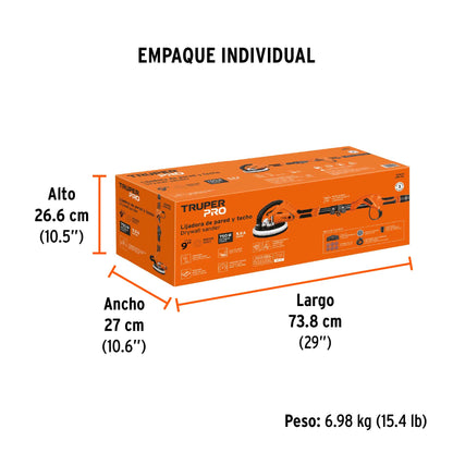 Lijadora de pared y techo 9" 750W, profesional, TRUPER PRO · vista 6