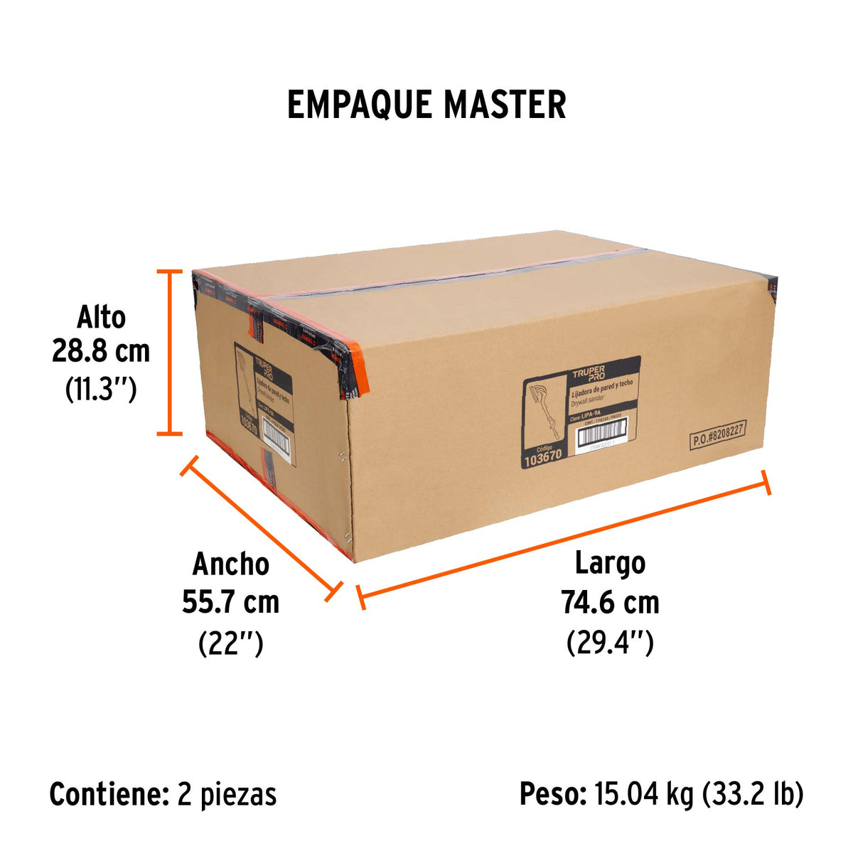 Lijadora de pared y techo 9" 750W, profesional, TRUPER PRO · vista 7