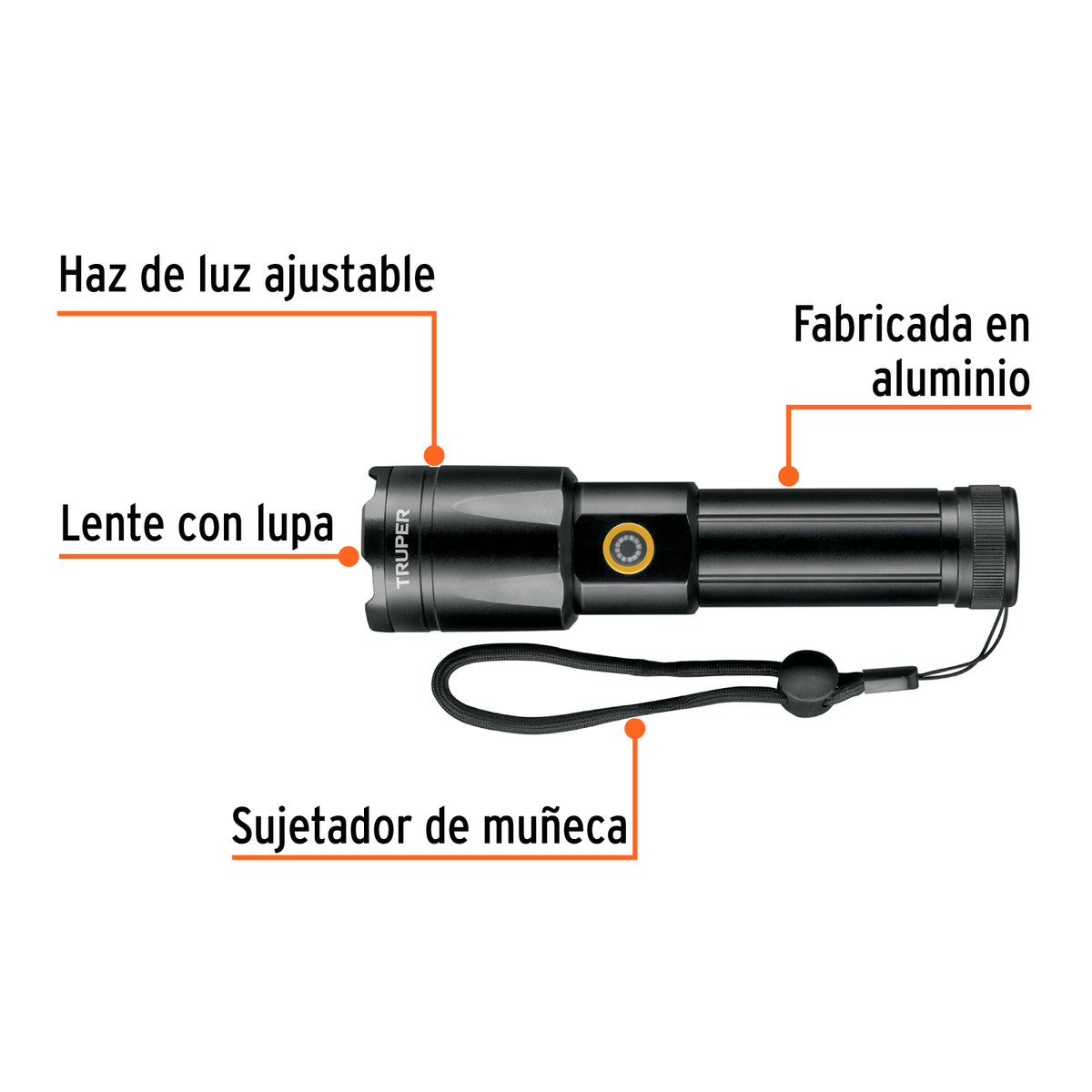 Linterna LED recargable, de aluminio, 1,200 lm · vista 2