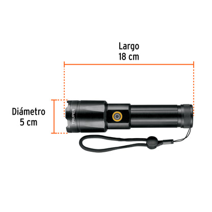 Linterna LED recargable, de aluminio, 1,200 lm · vista 3