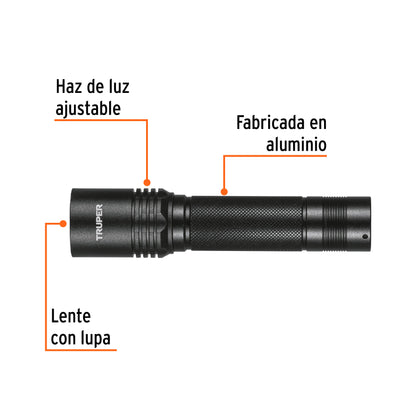 Linterna de aluminio LED 340 lm recargable