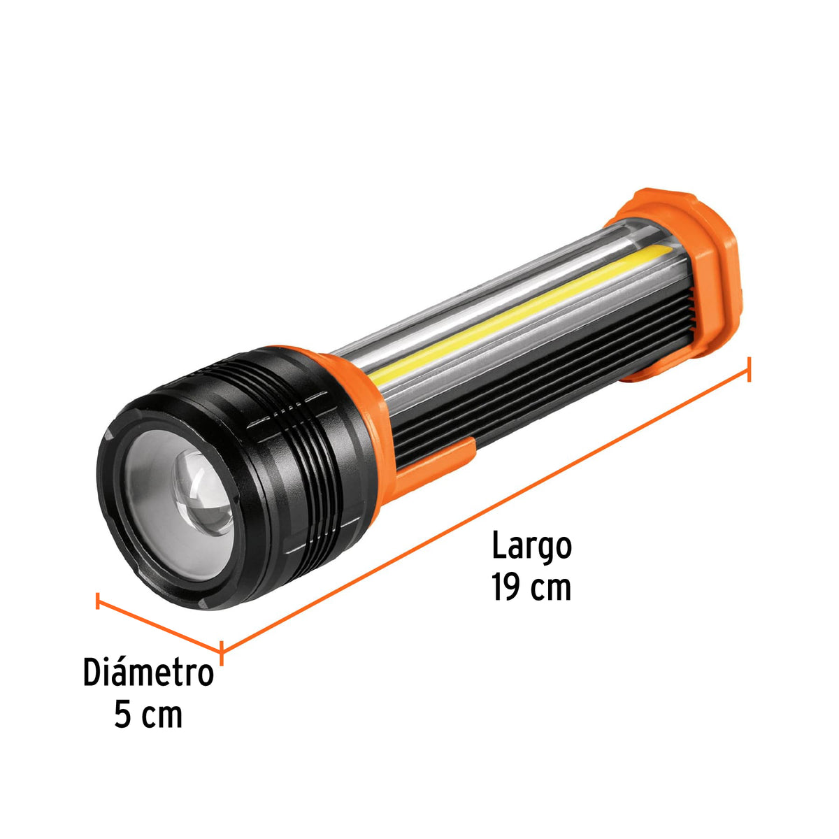 Linterna recargable con luz emergencia, 480lm · vista 2