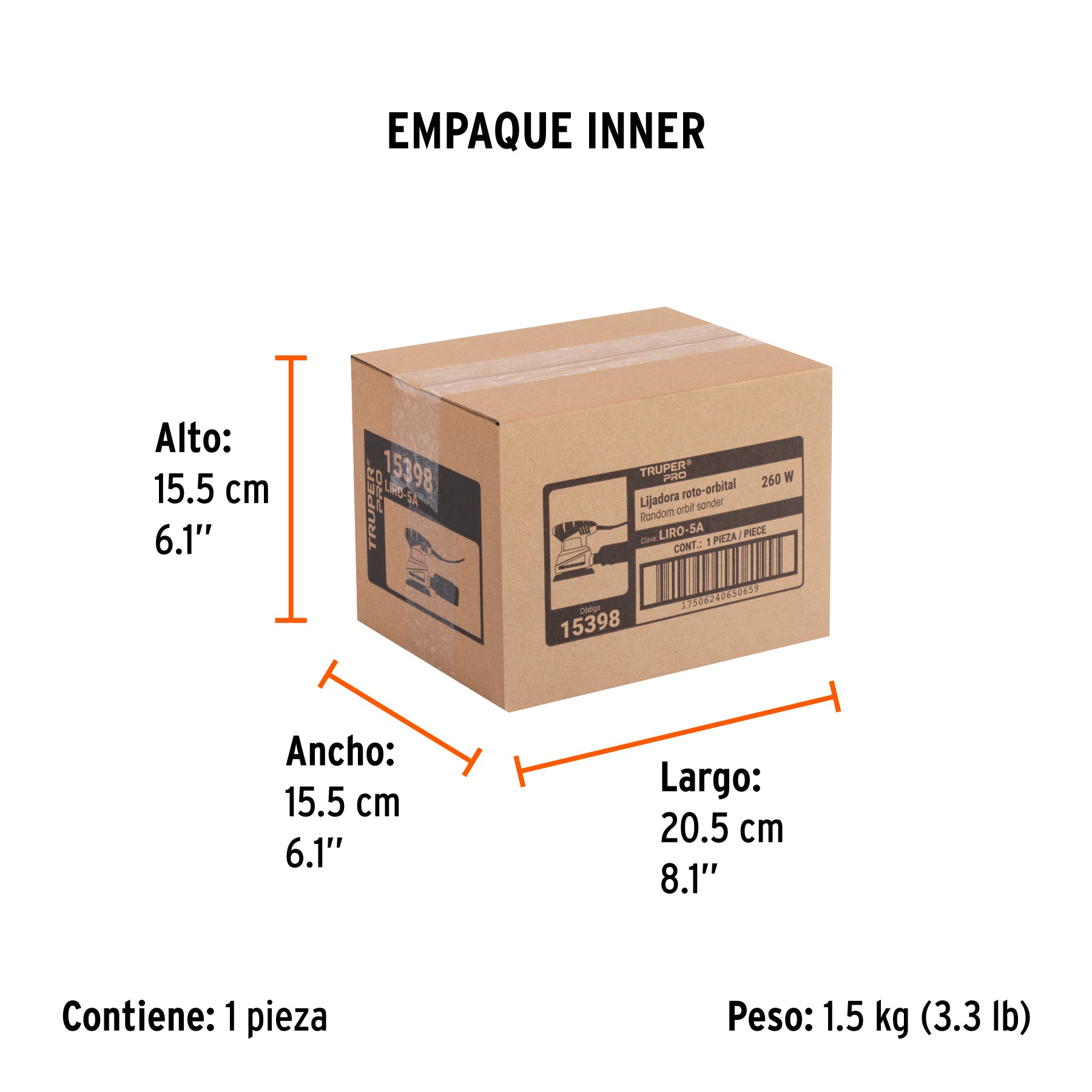 Lijadora roto orbital 5 pulg 260W - SKU 15398