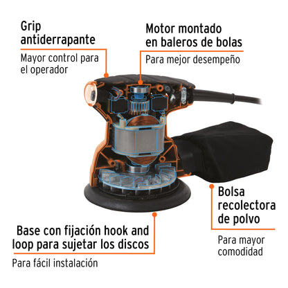 Lijadora roto orbital 5 pulg 260W - SKU 15398