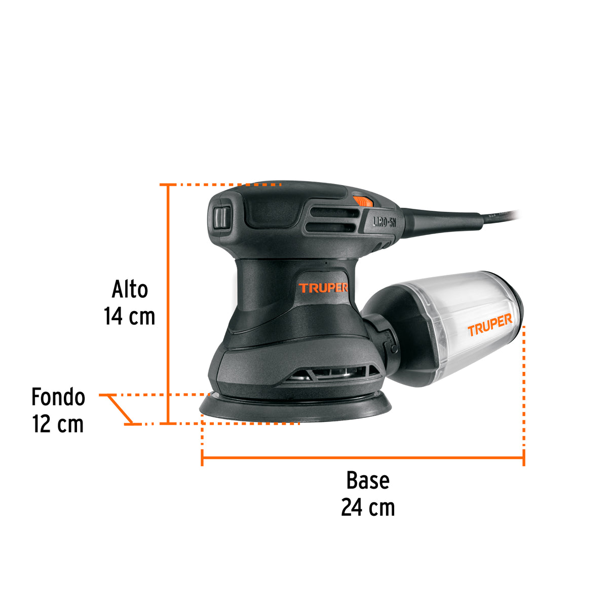 Lijadora roto orbital 5", 260W, TRUPER INDUSTRIAL · vista 3