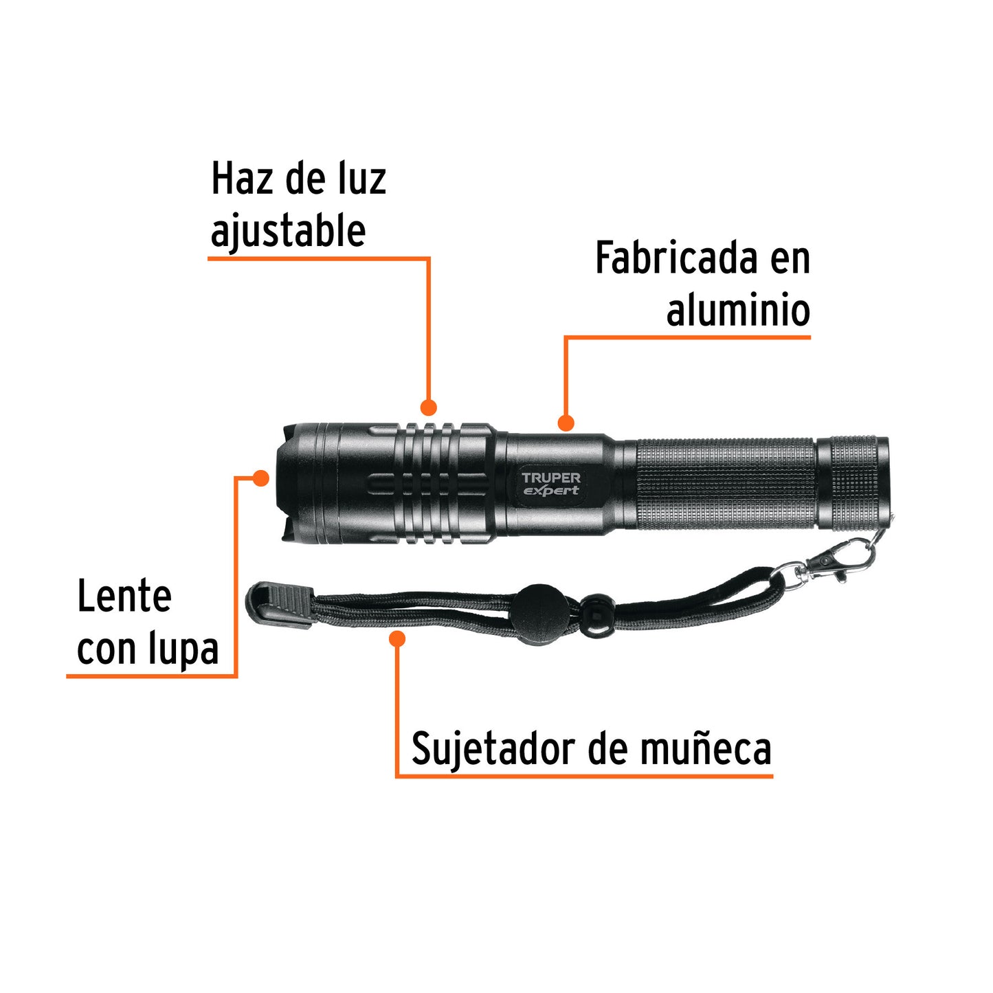 Linterna de aluminio LED 500 lm recargable