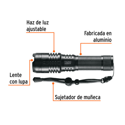 Linterna de aluminio LED 1300 lm recargable
