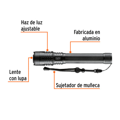 Linterna de aluminio LED 2000 lm recargable
