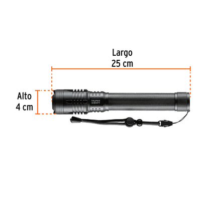 Linterna de aluminio LED 2000 lm recargable