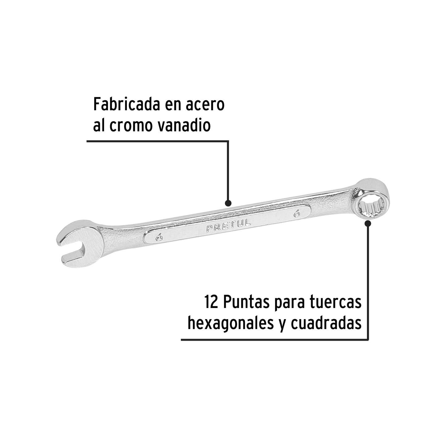 Llave combinada 6 mm con 12 puntas