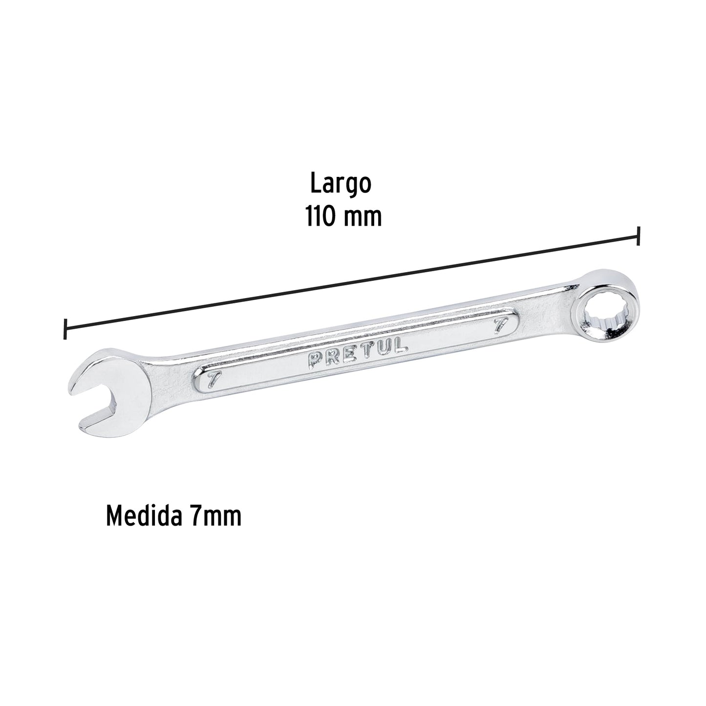 Llave combinada 7 mm con 12 puntas