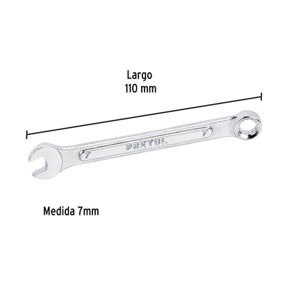 Llave combinada 7 mm con 12 puntas