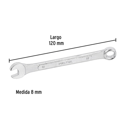 Llave combinada 8 mm con 12 puntas