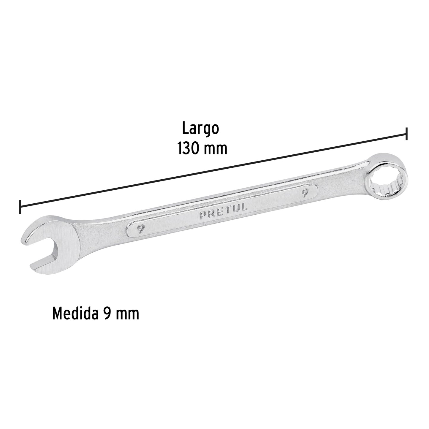 Llave combinada 9 mm con 12 puntas