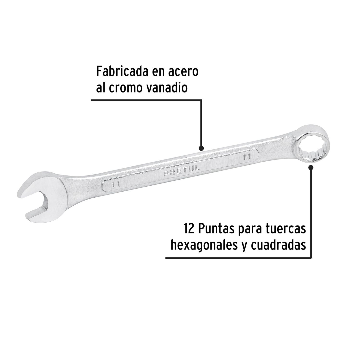 Llave combinada 11 mm con 12 puntas