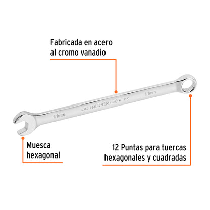 Llave combinada extralarga 11 mm con muesca hexagonal