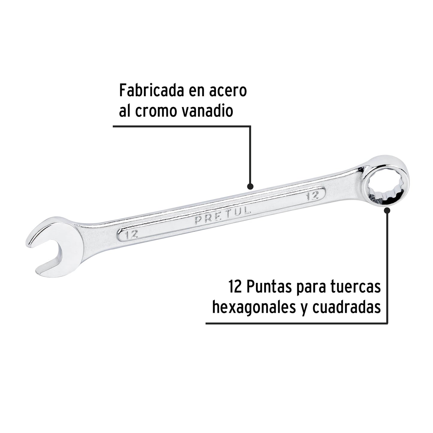 Llave combinada 12 mm con 12 puntas