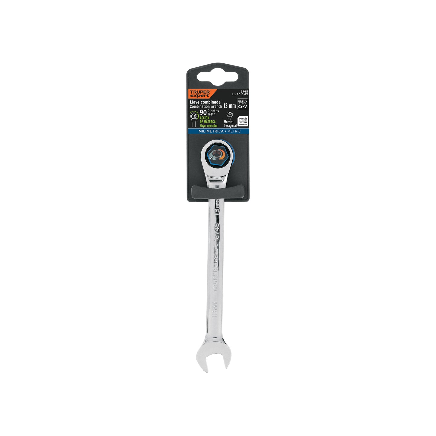 Llave combinada con matraca 13 mm