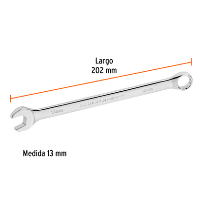 Llave combinada extralarga 13 mm con muesca hexagonal