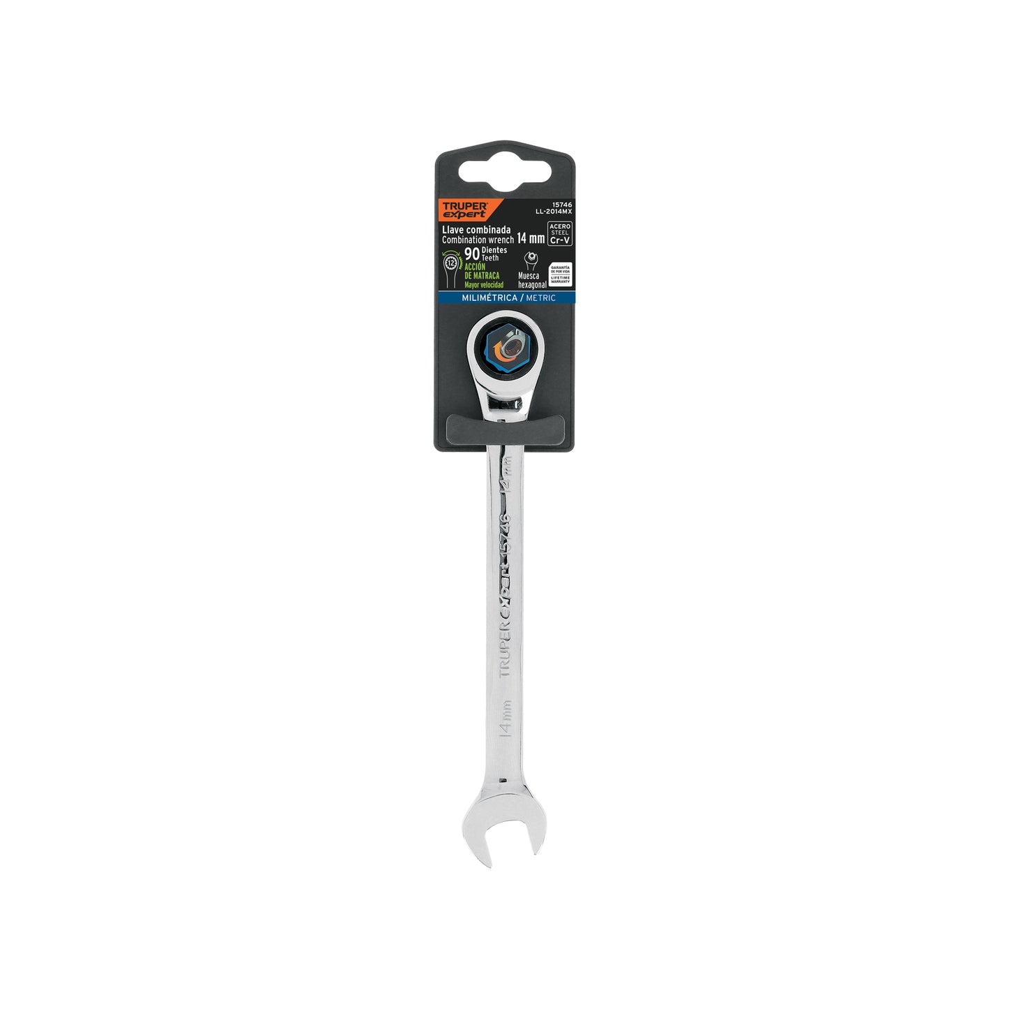 Llave combinada con matraca 14 mm
