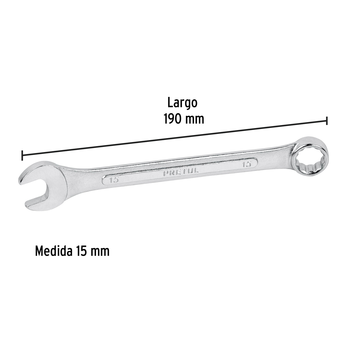 Llave combinada 15 mm con 12 puntas
