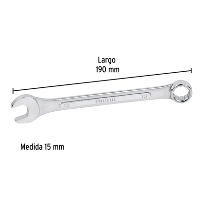 Llave combinada 15 mm con 12 puntas