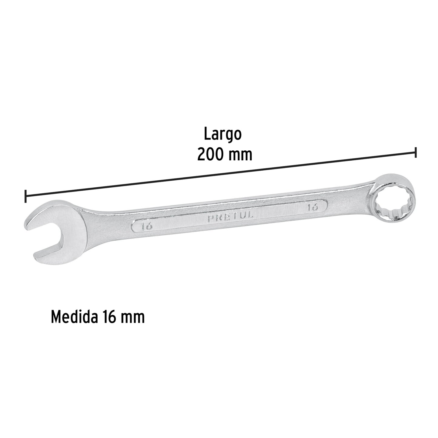 Llave combinada 16 mm con 12 puntas