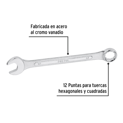 Llave combinada 17 mm con 12 puntas