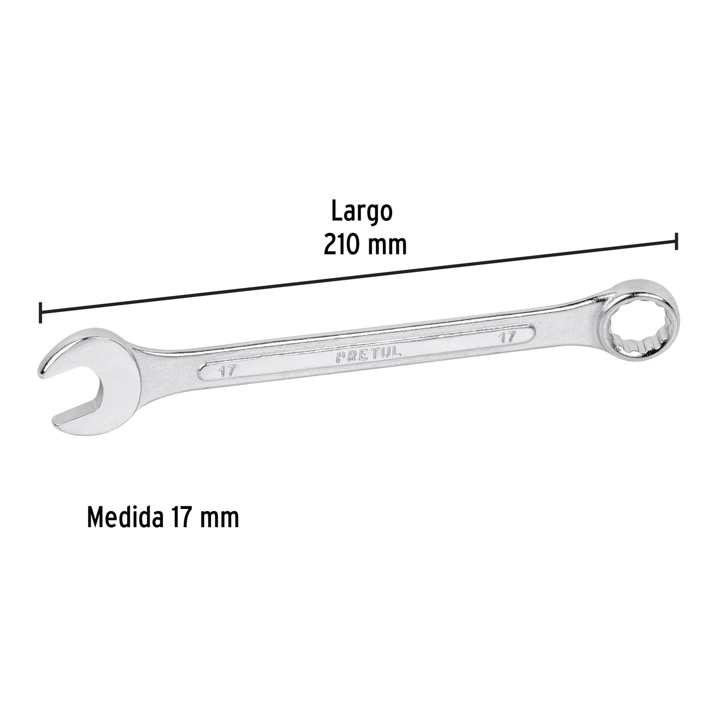 Llave combinada 17 mm con 12 puntas