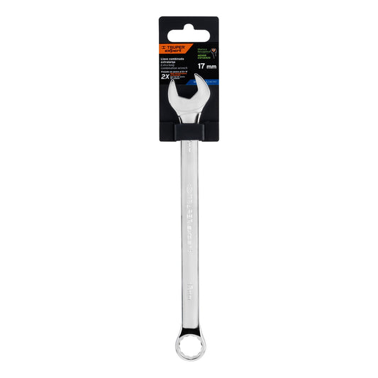 Llave combinada extralarga 17 mm con muesca hexagonal