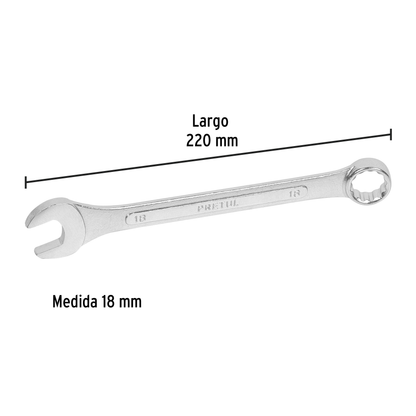 Llave combinada 18 mm con 12 puntas